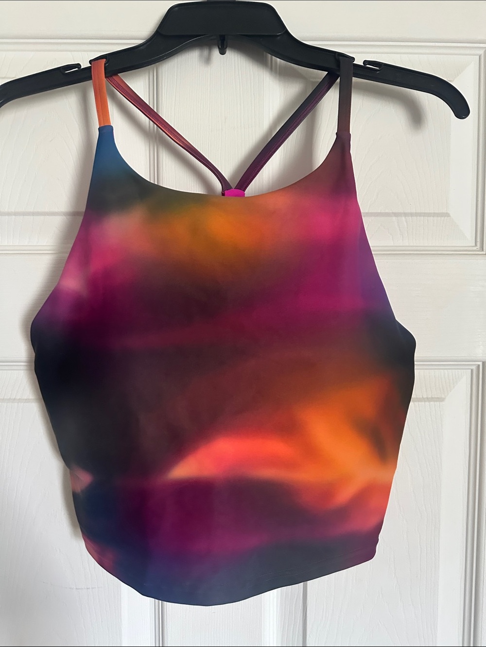 Old Navy Multicolor Strappy Crop Tank Top - Pink, Orange, Blue